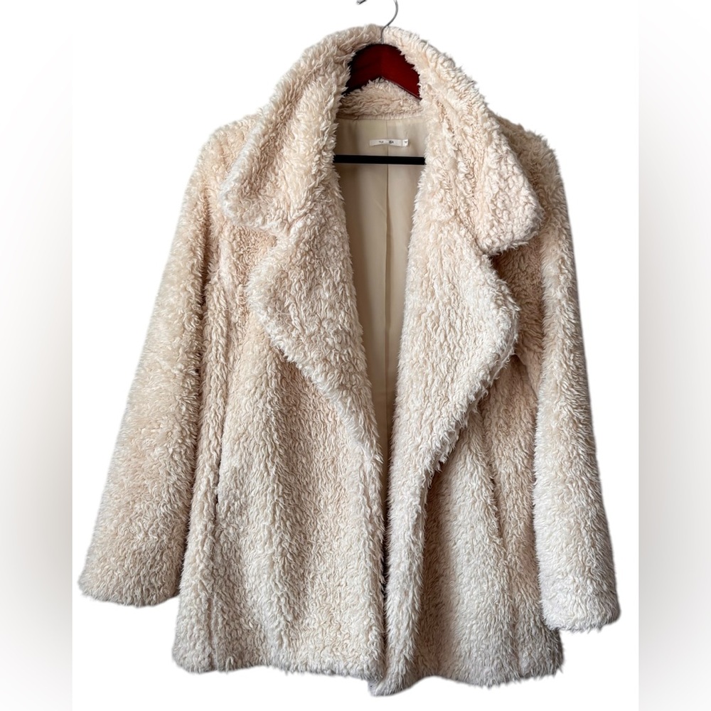 TULAROSA x Revolve Violet Shag Coat Cream Size Medium